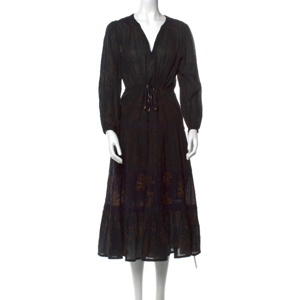 Ulla Johnson black cotton midi dress